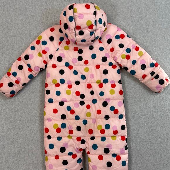 Hanna Andersson Polka Dot Insulated Full Zip Snowsuit Size 3T Flip Mitten & Feet - Picture 7 of 16
